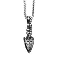 Jewelry Cruach dhosmálta muince, Cruach Tíotáiniam, Cross, unisex & stíleanna éagsúla do rogha, airgid, 19x57mm, Fad 70 cm, Díolta De réir PC