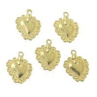 Brass Heart Riipukset, Messinki, Sydän, tee-se-itse, 15.50x20x0.60mm, Reikä:N. 1.5mm, Myymät PC