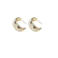 Brass Stud Earring 18K gold plated fashion jewelry & for woman & enamel nickel lead & cadmium free Sold By Pair