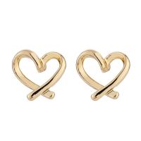 Zinc Alloy Øreringe, Heart, højkvalitets forgyldt og aldrig fade, mode smykker & for kvinde & hule, flere farver til valg, nikkel, bly & cadmium fri, 12x12mm, Solgt af par