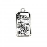 Zinc Alloy Pendants Rectangle antique silver color plated vintage & DIY nickel lead & cadmium free Approx Sold By Bag