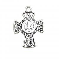 Zinc Alloy Cross Pendants antique silver color plated vintage & DIY nickel lead & cadmium free Approx Sold By Bag