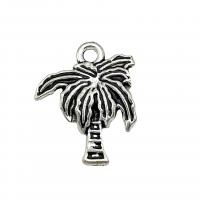 Zink-Aluminium-Anhänger, Zinklegierung, Palm Tree, antik silberfarben plattiert, Vintage & DIY, frei von Nickel, Blei & Kadmium, 21x18mm, ca. 100PCs/Tasche, verkauft von Tasche