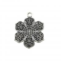 Zinc Alloy Flower Pendants antique silver color plated vintage & DIY & hollow nickel lead & cadmium free Approx Sold By Bag