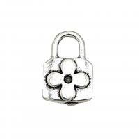 Zinc Alloy Lock Pendants antique silver color plated vintage & DIY nickel lead & cadmium free Approx Sold By Bag