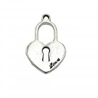 Zinc Alloy Lock Pendants antique silver color plated vintage & DIY nickel lead & cadmium free Approx Sold By Bag