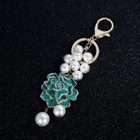 Sinc Alloy Príomh Clasp, le Pearl Plaisteacha, Flower, cruan & le rhinestone, dathanna níos mó le haghaidh rogha, nicil, luaidhe & caidmiam saor in aisce, 43x125mm, Díolta De réir PC