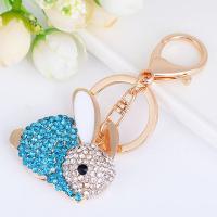 Zinc Alloy Key Clasp Rabbit polished Unisex & with rhinestone nickel lead & cadmium free 10cm 4*4.5cm Sold By PC