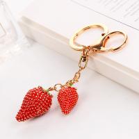 Zinc Alloy Key Clasp Strawberry Unisex red nickel lead & cadmium free 11cm 8cm Sold By PC