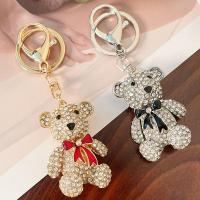 Zinc Alloy Key Clasp Bear Unisex & with rhinestone nickel lead & cadmium free 3.8*11.8cm Sold By PC