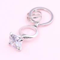 Zinc Alloy Key Clasp with Cubic Zirconia Diamond Shape Unisex nickel lead & cadmium free 7.5*2.5cm 8.2*3.3cm Sold By PC