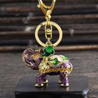 Zinc Alloy Key Clasp Elephant Unisex & with rhinestone nickel lead & cadmium free 6*12cm Sold By PC