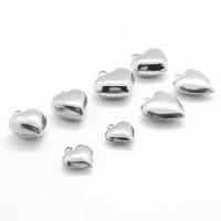 Stainless Steel Heart Pendants 304 Stainless Steel DIY original color Sold By Bag