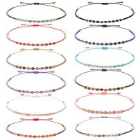 Gemstone Armbånd, Ædelsten, med Seedbead & Voks, håndlavet, justerbar & for kvinde & facetteret, flere farver til valg, Længde Ca. 15-30 cm, Solgt af PC