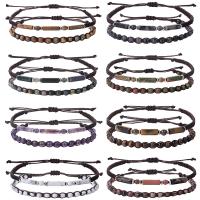 Gemstone smykker sæt, Natursten, med Knude ledning, håndlavet, 2 stykker & forskellige materialer til valg & Unisex & justerbar, flere farver til valg, Længde Ca. 15-30 cm, Solgt af sæt