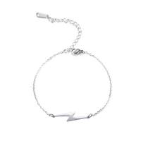 Bracciale gioielli in acciaio inossidabile, 304 acciaio inox, with 5cm extender chain, Simbolo del fulmine, unisex, Lunghezza 17 cm, Venduto da PC