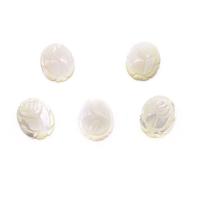 Μενταγιόν Shell, Sea Shell, Ωοειδής, Σκαλιστή, DIY, λευκό, 15x20mm, Sold Με PC