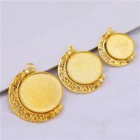 Zink-Legierung Cabochon Weissgold, Zinklegierung, Mond, plattiert, Modeschmuck & verschiedene Größen vorhanden, keine, frei von Nickel, Blei & Kadmium, ca. 100PCs/Tasche, verkauft von Tasche