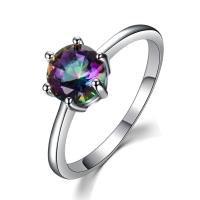 Bague Zircon cubique en laiton, Placage, normes différentes pour le choix & pavé de micro zircon & pour femme, plus de couleurs à choisir, Taille:6-10, Vendu par PC