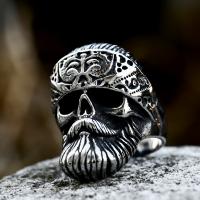 Titanium Steel Finger Ring, csiszolt, punk stílus & különböző méretű a választás & az ember, Méret:7-13, Által értékesített PC