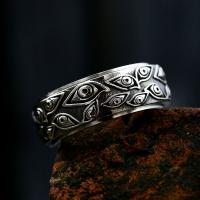 Titanium Steel Finger Ring, Evil Eye, csiszolt, Vintage & különböző méretű a választás & az ember, Méret:7-13, Által értékesített PC