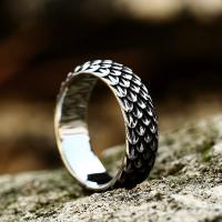 Titanium Steel Finger Ring Dragon polished vintage & for man US Ring Sold By PC