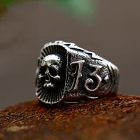 Titanium Steel Finger Ring Skull polished vintage & for man US Ring Sold By PC