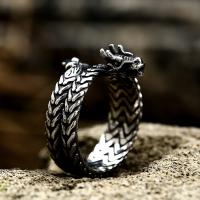 Titanium Steel Finger Ring Dragon polished vintage & for man US Ring Sold By PC