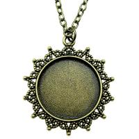 Zinc Alloy Pendant Cabochon Setting antique bronze color plated vintage & DIY nickel lead & cadmium free 25mm Sold By PC