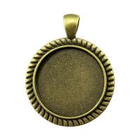 Zinc Alloy Pendant Cabochon Setting Round plated vintage & DIY nickel lead & cadmium free 25mm Sold By PC