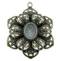 Zinc Alloy vedhæng Cabochon Setting, Flower, forgyldt, Vintage & du kan DIY, flere farver til valg, nikkel, bly & cadmium fri, 13x18mm, Solgt af PC