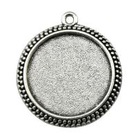 Zinc Alloy Pendant Cabochon Setting Round plated vintage & DIY nickel lead & cadmium free 25mm Sold By PC