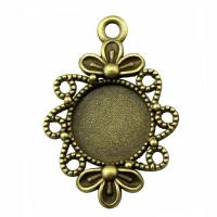 Zinc Alloy vedhæng Cabochon Setting, forgyldt, Vintage & du kan DIY, flere farver til valg, nikkel, bly & cadmium fri, 12mm, Solgt af PC