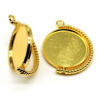 Zinc Alloy Pendant Cabochon Setting Round plated vintage & DIY nickel lead & cadmium free Sold By PC