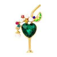 Zinc Alloy Brooches with Plastic Pearl fashion jewelry & for woman & with rhinestone nickel lead & cadmium free Sold By PC