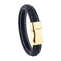 Bracelets cordon PU, cuir PU, Alliage de zinc fermoir magnétique, Placage, pour homme, plus de couleurs à choisir, Longueur 22 cm, Vendu par PC