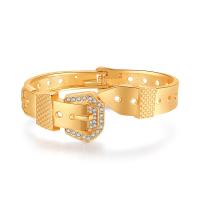 Lo zinco in lega Bangle Jewelry, lega in zinco, placcato, unisex & con strass, nessuno, assenza di nichel,piombo&cadmio, 23x60mm, Venduto da PC