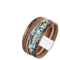 PU cavo bracciali, with 304 acciaio inox, gioielli di moda & multistrato & stile folk & per la donna, nessuno, Lunghezza Appross. 21 cm, Venduto da PC