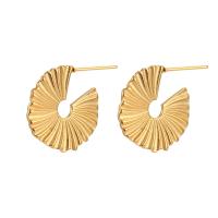 Roestvrij staal Stud Earrings, 304 roestvrij staal, Ronde, 18K verguld, mode sieraden, gouden, 20mm, Verkocht door pair