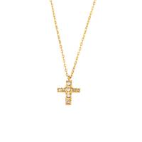 Jewelry Cruach dhosmálta muince, 304 Cruach dhosmálta, Cross, jewelry faisin, órga, 13x12x3mm, Fad 44 cm, Díolta De réir PC