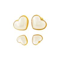 Ottone stallone orecchino, with Mabe Pearl, Cuore, laccato oro 18K, gioielli di moda & formato differente per scelta & per la donna, Venduto da coppia