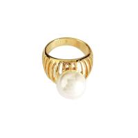 Mässing Finger Ring, med Freshwater Pearl, plated, mode smycken & olika storlek för val & för kvinna, fler färger för val, 21mm, Storlek:6-8, Säljs av PC