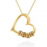 Personalized necklace 304 Stainless Steel with 1.97inch extender chain Heart 18K gold plated Each custom text must be less than 10 letters & Mother Day Jewelry & for woman Length Approx 17.72 Inch Sold By PC