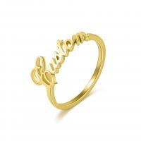 Personalized finger ring 304 Stainless Steel 18K gold plated Each custom text must be less than 10 letters & fashion jewelry & Unisex Sold By PC