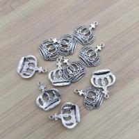 Sinc Alloy Crown Pendants, Corónach, dath airgid antique plátáilte, seanré & DIY, nicil, luaidhe & caidmiam saor in aisce, 25x21mm, Thart 100ríomhairí pearsanta/Mála, Díolta De réir Mála