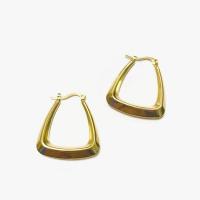 Acier inoxydable Levier Retour Earring, Acier inoxydable 304, Plaqué or 18K, bijoux de mode & pour femme, doré, 30x32mm, Vendu par paire