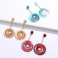 Boucle d'oreille bijoux acrylique, avec laiton, bijoux de mode & pour femme, plus de couleurs à choisir, 53x103mm, Vendu par paire