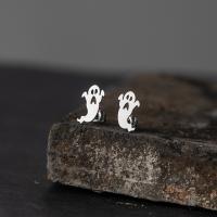 Pendientes de Perno de Aleación de Zinc, Fantasma, chapado, Joyería & para mujer, más colores para la opción, libre de níquel, plomo & cadmio, 10x10mm, Vendido por Par