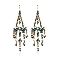 Zinc Alloy Drop Earrings vintage & fashion jewelry & for woman & with rhinestone nickel lead & cadmium free Sold By Pair