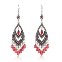 Zinc Alloy Drop Earrings vintage & fashion jewelry & for woman & with rhinestone nickel lead & cadmium free Sold By Pair